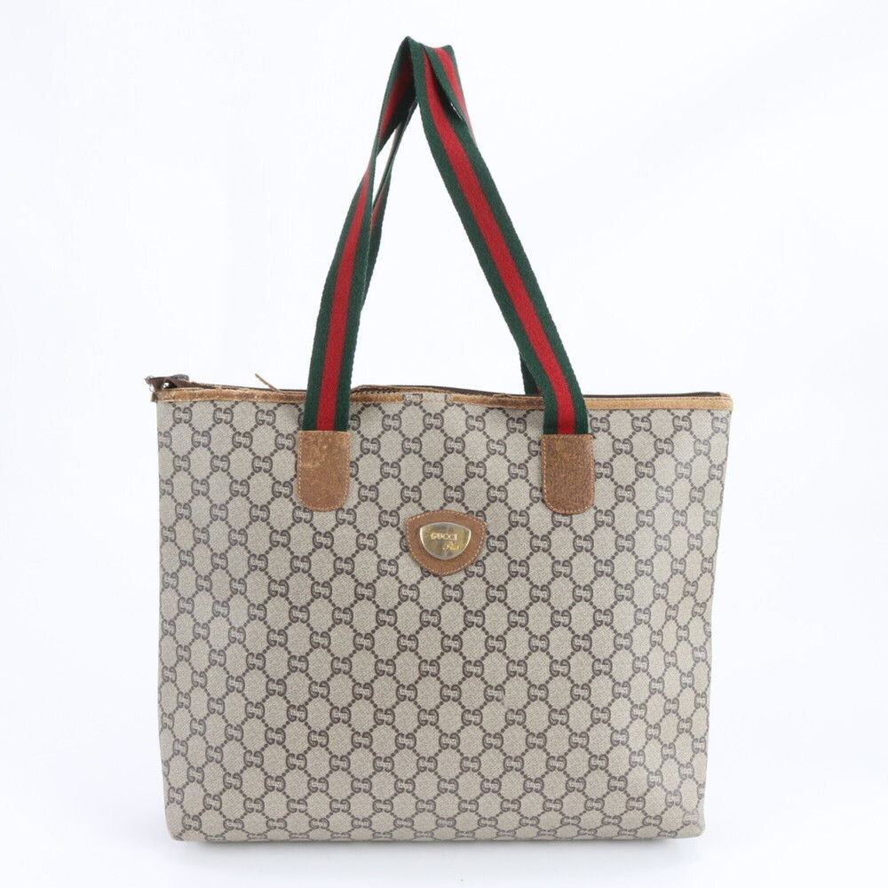 Gucci Sherry Line GG Plus Leather Tote Bag, Handbag, Shoulder Brown, Men's